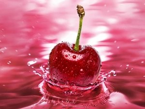 water, red hot, cherry