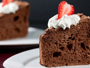 cake, cream, Strawberry, chocolate