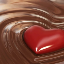 chocolate, Heart, Smooth