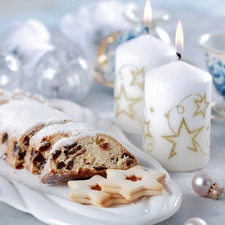 cake, Candles, Christmas, White