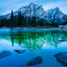 Christmas, Mountains, lake