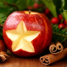 christmas, Apple, nuts