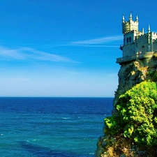 cliff, Castle, rocks