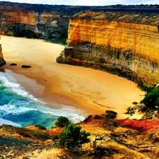 Cliffs, Beaches, sea