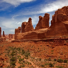 canyon, clouds