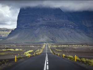canyon, clouds, Desert, rocks, Way