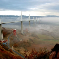 France, Millau, clouds, overpass