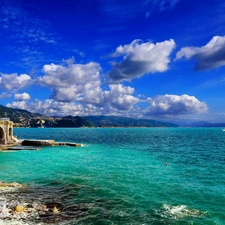 Italy, sea, clouds, Portofino