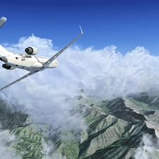 clouds, plane, Mountains