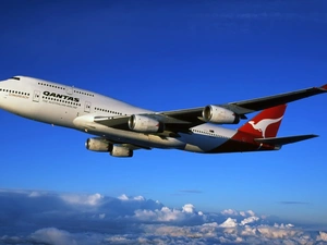 plane, Australian, Airline, clouds