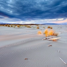 clouds, Desert, Sand