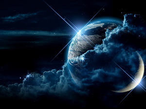 clouds, Planets, star
