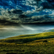 Coast, clouds, sea