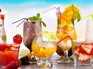 drinks, several flavors, color