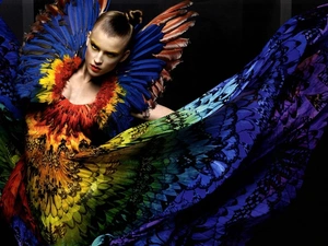 gamut, colors, dress, butterfly, Women