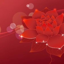 graphics, Red, Colourfull Flowers