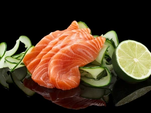 cucumber, fish, lime