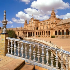 Spain, porcelain Bridge, Plaza de Espana, Seville