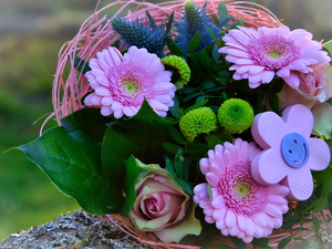 gerberas, decoration, bouquet, rose, Flowers