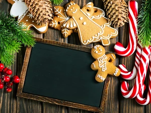 cones, Twigs of Spruce, Christmas, blueberries, decoration, Gingerbread, Christmas Cookies, Babes