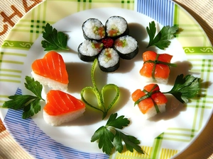 dish, color, Sushi