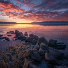 Sunrise, Norway, Stones, Icecream, Lake Tyrifjorden, Buskerud District