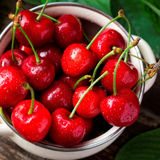 cherries, pot, board, drops