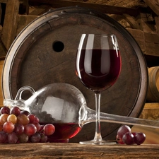 Wine, Grapes, drums, glass