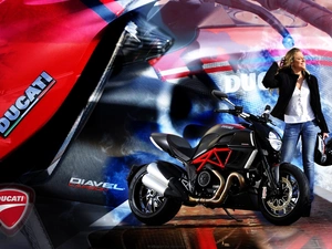 biker, Ducati Diavel, motor-bike