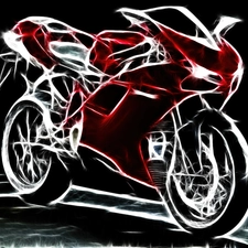 Red, graphics, Ducati 1198, motor-bike