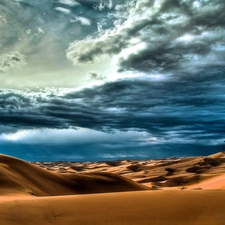 Dunes, Desert, Sky
