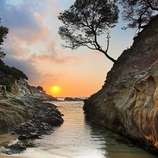 The setting, Rocky, edges, sun