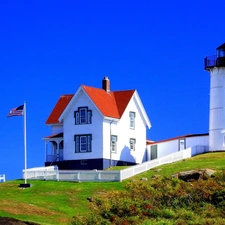 elevation, Sky, maritime, house, Lighthouse