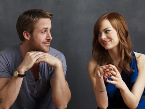 Ryan Gosling, Smile, Emma Stone, actor, actress