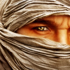 a man, Golden, Eyes, shawl