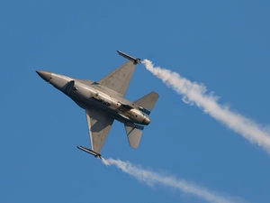 fighter, streaks, Sky, f16