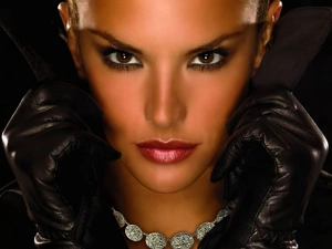 Gloves, Adriana Lima, face