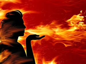 fire, Women, blast