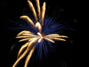 fireworks, orange, Blue