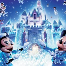 flakes, snow, mouse, Miki, Disneyland