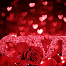 text, hearts, flakes, roses