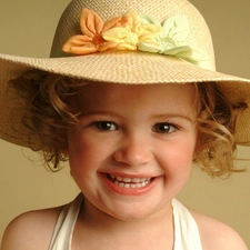 Flowers, Kid, Hat