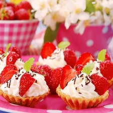 Flowers, Muffins, Strawberry