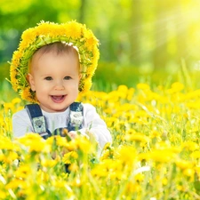 Flowers, Kid, wreath