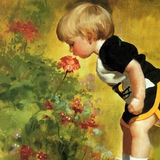 Donald Zolan, boy, Flowers