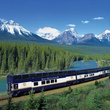 Train, Mountains, forest, Express