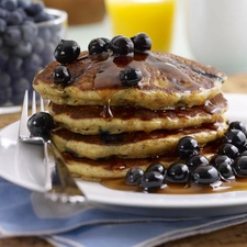 fork, delicacy, blueberries