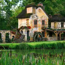 Windmill, Skansen, France, Pond - car