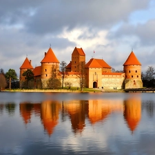 Galve, Castle, Trakai, lake, Lithuania