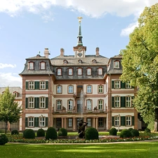 Garden, Castle, fountain